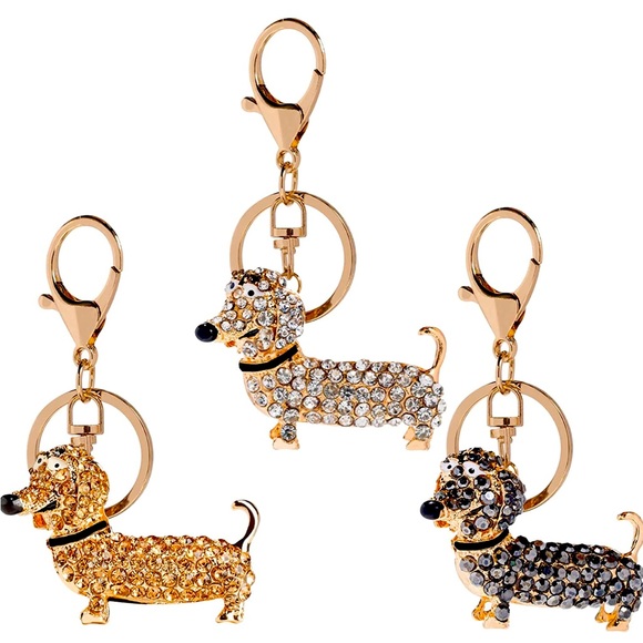 Dachshund Keychain Pendant Crystal Studded BLING!~$4.99 shipping Applied! - Picture 3 of 3